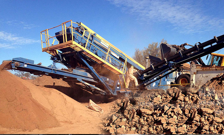 建筑垃圾移動破碎站處理現場